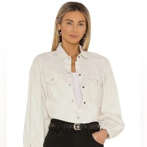 NWT Free People Worn White Top Jacket Western XS ( missing button )